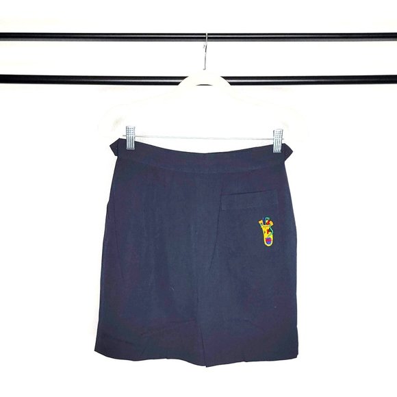 Jean Charles de Castelbajac Rare VTG Black Golf Theme Pleat Front Skirt Size 13 - Picture 1 of 10
